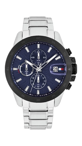 [1792198] Reloj Tommy Hilfiger Jameson Plateado y Azul Multifunción Hombre 1792198