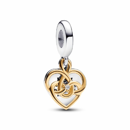 [763237C01] Charms Pandora colgantes dobles con diamantes cultivados