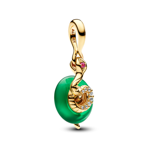 [763617C01] Charm Pandora Colgante Serpiente Verde de Cristal de Murano