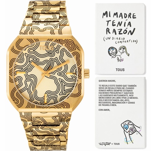 [3000140000] Reloj Tous Mujer Lit Kaos Osos Acero IPG Dorado Brazalete 3000140000
