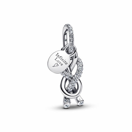 [793780C01] Charm Pandora Colgante Nudo Infinito y Pavé