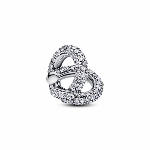 [793771C01] Charm Pandora Corazón Nudo Infinito y Pavé