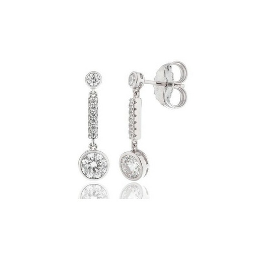 [WP088/MP] Pendientes Camaleoni White Amboise Plata WP088/MP