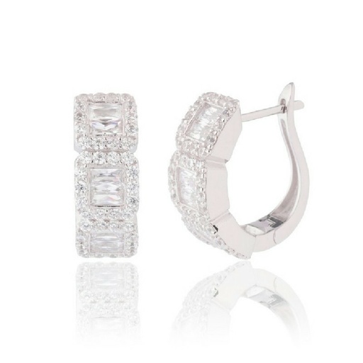 [WP111/LB] Pendiente Camaleoni Sofia 1/2 Aro Plata Rodio WP111/LB