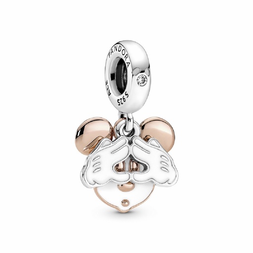 [780112C01] Charm Colgante Pandora Doble Mickey Mouse Plata y Rose