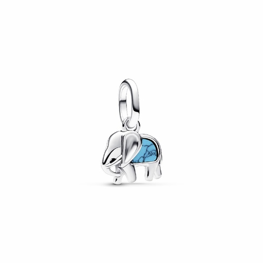 [793858C01] Charm Pandora Mini Colgante Elefante Azul Turquesa