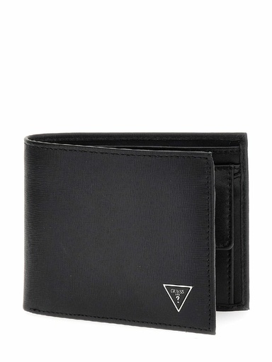 [SMCSLELEA20-BLA] Cartera Guess Hombre Certosa Saffiano Negra