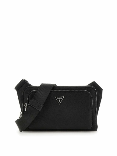 [HMMISAP5214-BLA] Riñonera Guess Hombre Milano Saffiano Negro