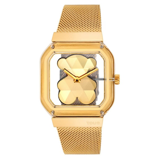 [3000143400] Reloj Tous Mujer D-Bear Party Analógico  Brazalete Acero  IP Dorado 3000143400