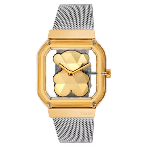 [3000143500] Reloj Tous Mujer D-Bear Party Analógico Brazalete Acero Caja Dorada 3000143500