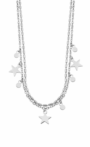 [LS2315-1/1] Collar Lotus Style Doble Estrellas Mujer Acero Inox LS2315-1/1