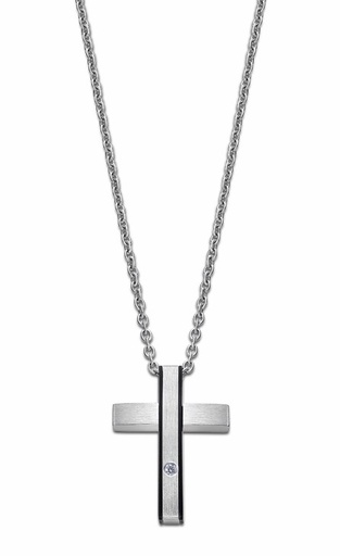 [LS2369-1/1] Collar Lotus Style Men In Black Cruz Acero Inox LS2369-1/1
