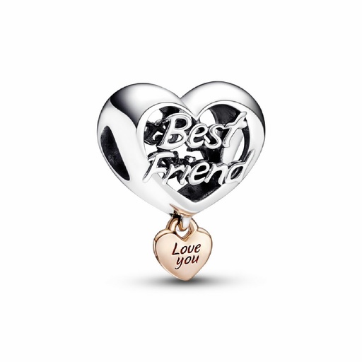 [782243C00] Charm Pandora Bicolor Corazón Te quiero Mejor Amiga