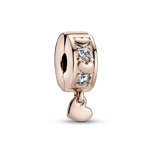 [782253C01] Clip Pandora Rose Corazones Infinitos Brillantes