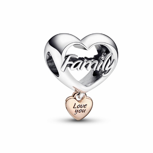 [782326C00] Charm Pandora Corazón Te quiero Familia Bicolor