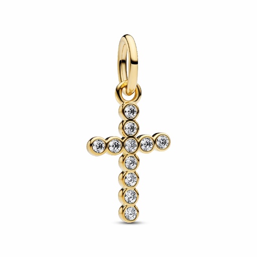 [764063C01] Charm Pandora Colgante   Cruz Recubrimiento Oro de 14k 764063C01