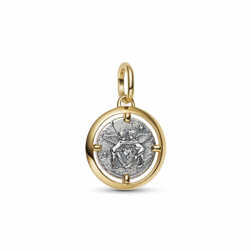 [764088C01] Charm Pandora Talismán Celeste Abrazo de Ángeles en Plata y Metal Dorado 764088C01