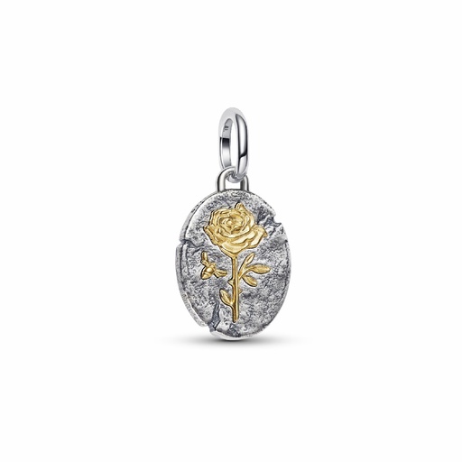 [764087C00] Charm Pandora Talismán Rosa y Abeja Plata y Metal Dorado 764087C00