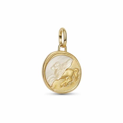 [764090C01] Charm Pandora Talismán Pegaso Nácar en Metal Dorado 764090C01