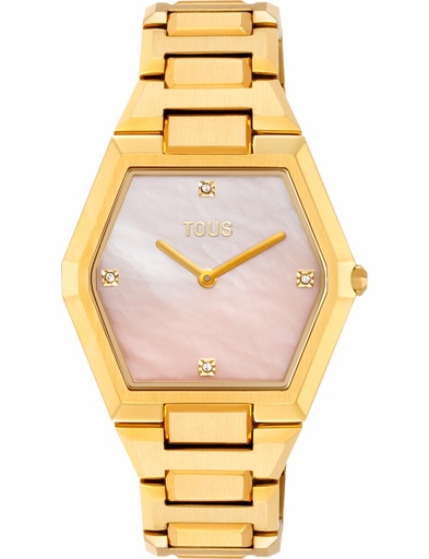 [3000144700] Reloj Karat Analógico Brazalete Acero Dorado y Esfera Nácar Rosa 3000144700