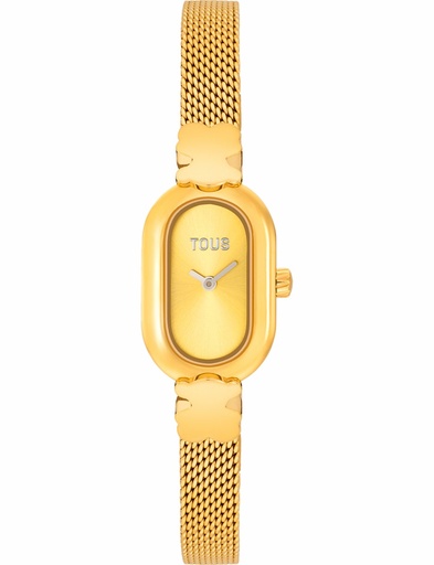 [3000145200] Reloj Tous Oval Icon Analógico Brazalete Acero Dorado 3000145200