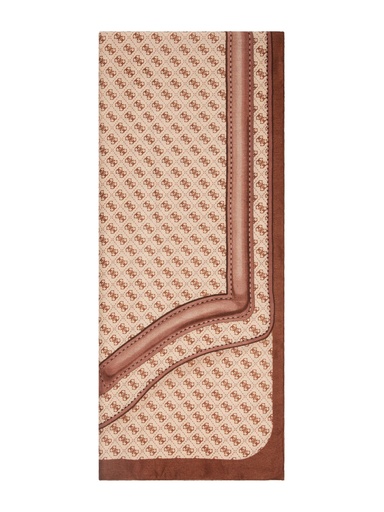 [AW5413POL03-LTL] Pañuelo Guess Marrón Líneas y Logo AW5413POL03-LTL