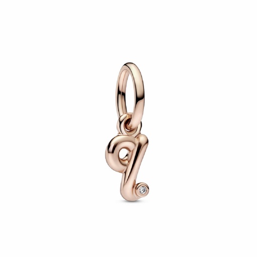 [782476C01] Charm Colgante Pandora rose Letra Minúscula q del Alfabeto