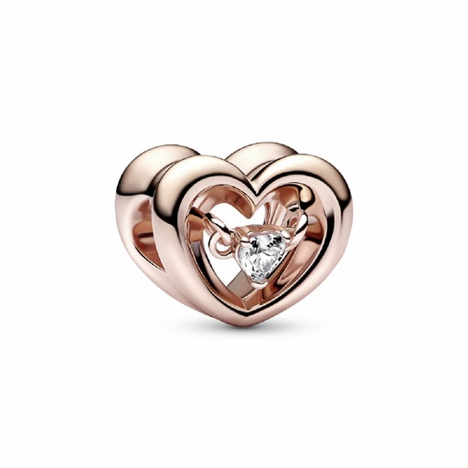 [782493C01] Charm Pandora Rose Corazón Radiante y Gema Flotante 782493C01
