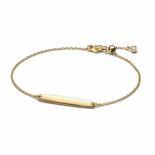 Pulsera Pandora de Cadena Barra Grabable Recubrimiento en oro de 14k 569523C00