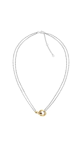 [2780989] Collar Tommy Hilfiger Doble Cadena Acero Inix. Bicolor Nudo Náutico  Mujer 2780989