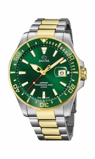 [J863/B] Reloj Jaguar Suizo Hombre Pro Diver Analógico Verde Acero Bicolor J863/B