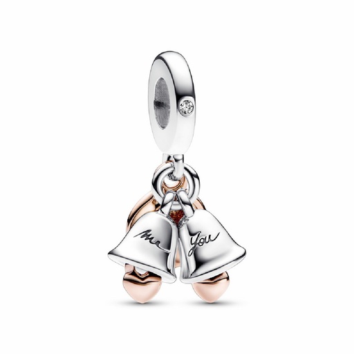 [782592C01] Charm Pandora Colgante Campanas de Boda Dos tonos