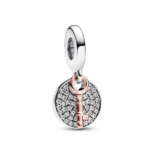 [783236C01] Charm Pandora colgante doble de llave de la felicidad de dos tonos