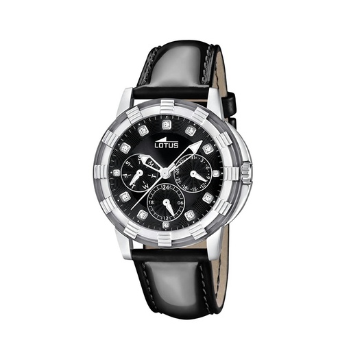 [15746/8] Reloj Lotus Mujer Multifunción Acero Piel Negro15746/8