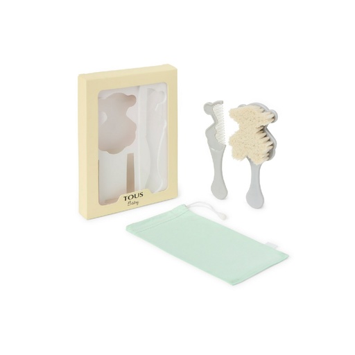 [BEAUTY-1001-07] Set Tous Baby Cepillo y Peine Beauty Gris BEAUTY-1001-07