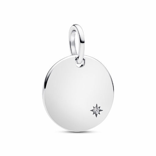 [394012C01] Colgante Pandora Etiqueta con Diamante Sintético Grabable Plata 394012C01