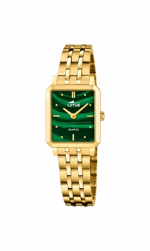 [19009/3] Reloj Lotus 2Gether Mujer Esfera Verde Correa Acero Dorado 19009/3