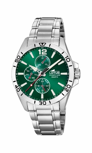 [18812/7] Reloj Lotus Multifunción Hombre Acero y Esfera Verde 18812/7