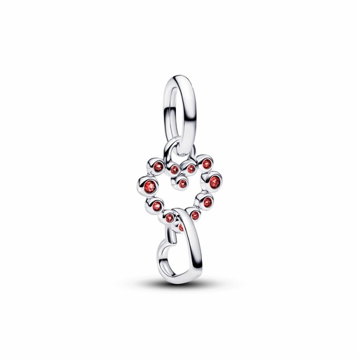 [794435C01] Charm Pandora Colgante Corazones Conectados y Gemas Rojas 794435C01