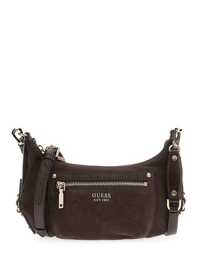 [HWSG9501720-ESP] Bolso Guess Marsha Mini Bandolera Cuero Auténtico Marrón HWSG9501720-ESP