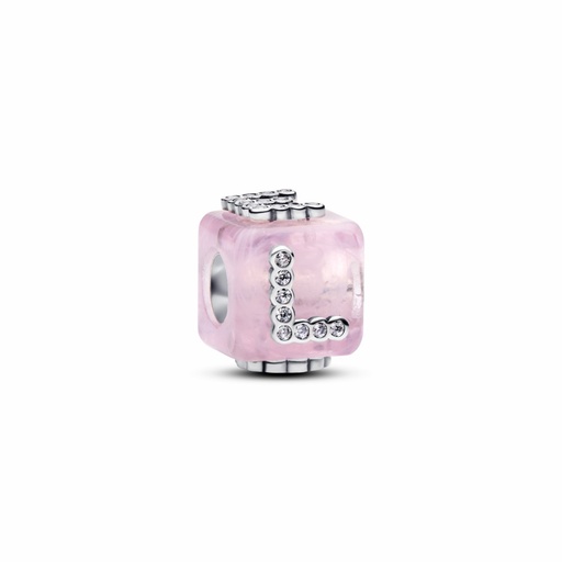[794433C01] Charm Pandora Cubo Amor Cristal Murano Rosado 794433C01