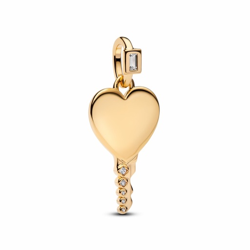 [364353C01] Colgante Pandora Etiqueta Grabable Llave Corazón Dorado 364353C01