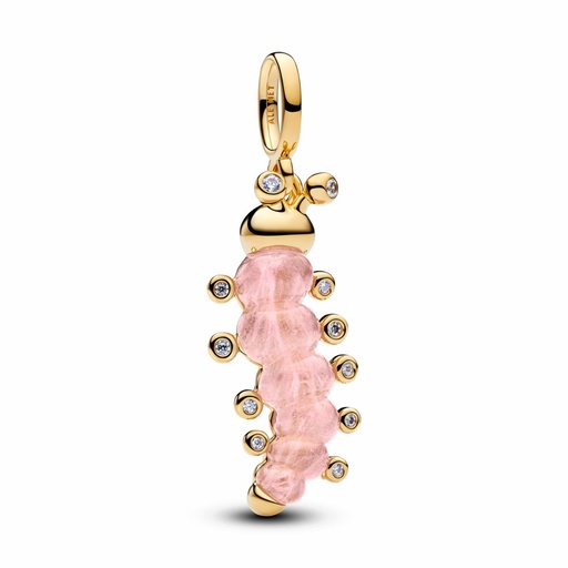[764489C01] Charm Pandora Colgante Oruga Rosa Dorada 764489C01