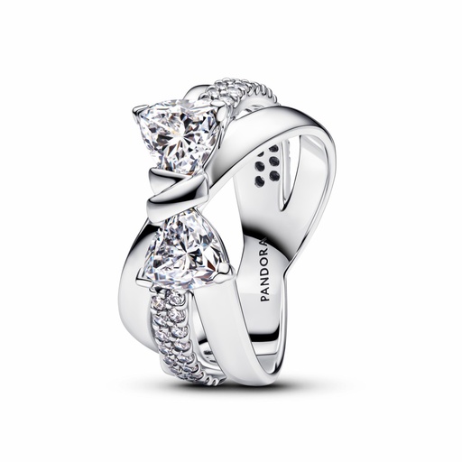 Anillo Pandora Banda Cruzada Lazo Brillante 193553C01