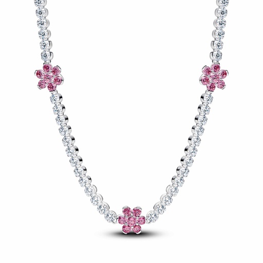 [394561C01-40] Collar Pandora Tenis Flor Rosa 394561C01-40