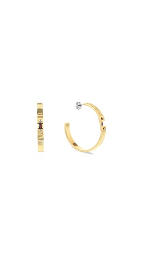 [2781050] Pendiente Tommy Hilfiger Mujer Aro con Rayas y Piedra Acero Dorado 2781050