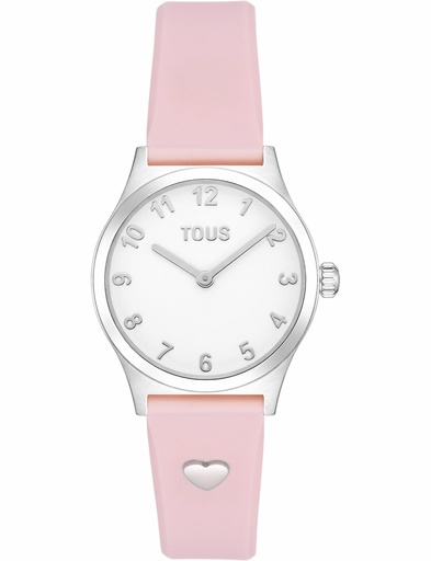 [3000149000] Reloj Tous Epic Icon KDT Niña Silicona Rosa y Charms Plateados 3000149000