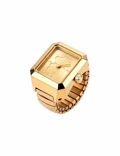 [3000151612] Reloj-Anillo Tous Karat IPG Dorado Esfera Oso 12-14 