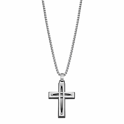 [LS2276-1/1] Collar Lotus Style Cruz Acero Inoxidable, Hombre LS2276-1/1