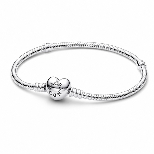 Pulsera Pandora Moments Cierre Corazón Cadena de Serpiente 594594C00